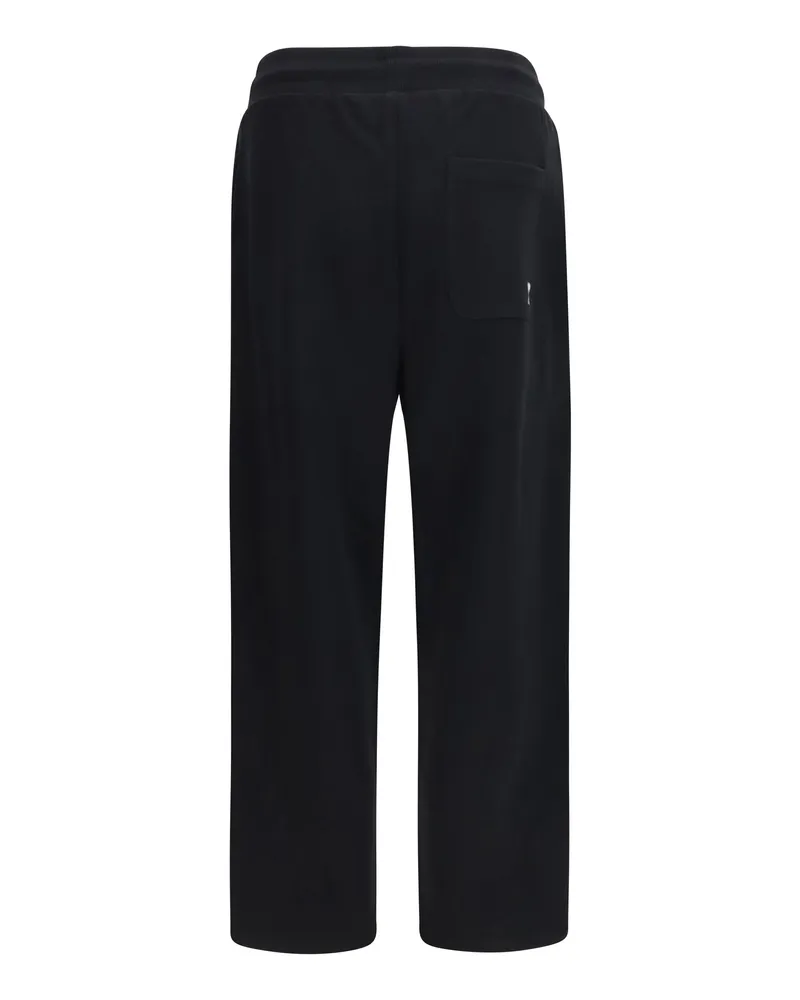 AMI Paris Men's Quota Cotton Sweatpants Noir - Blanc Crème Pant / Trousers 