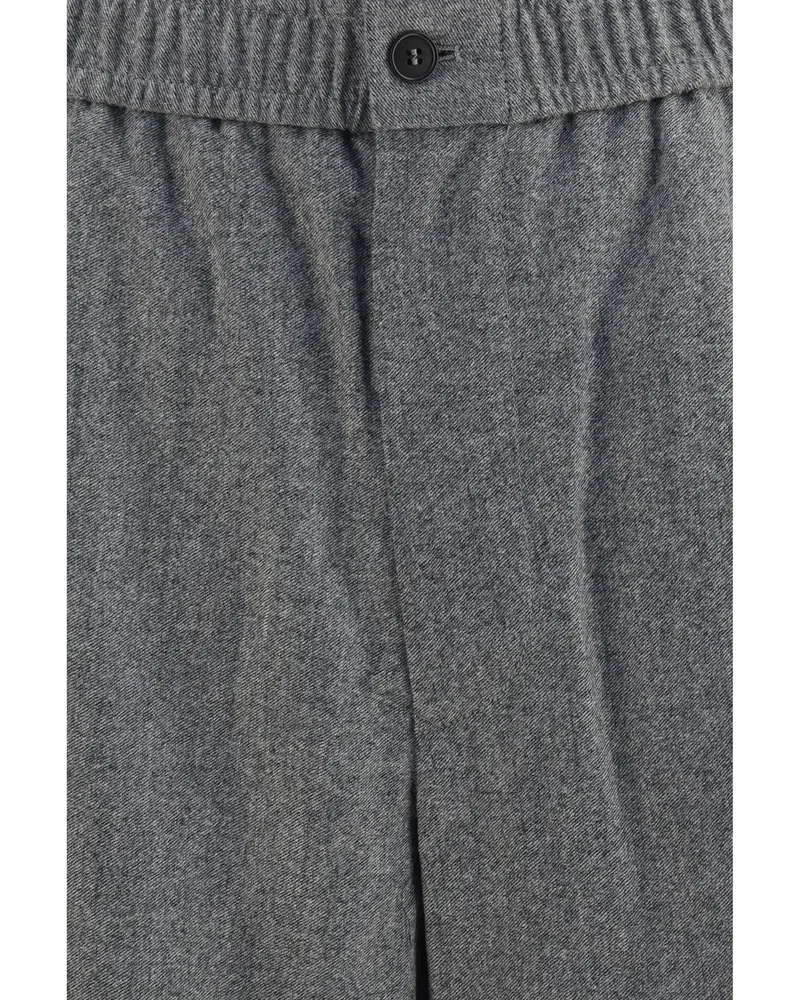 Giorgio Armani Men's Oversized Trousers Light Grey Melange Fleece Wool (ovis Aries Gray