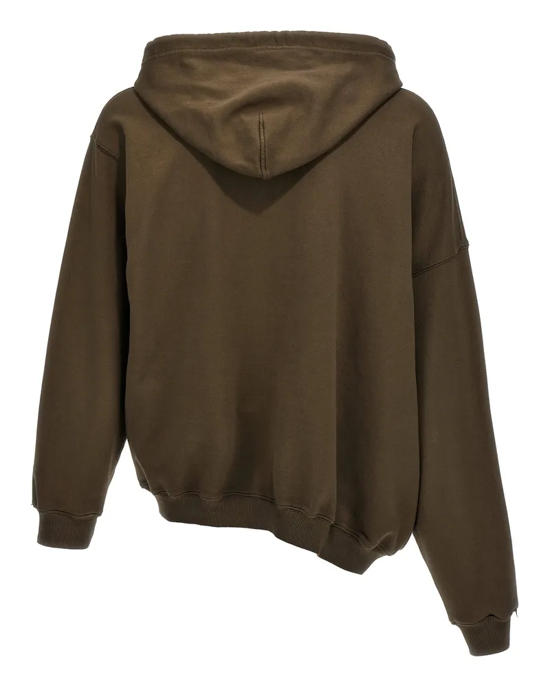Magliano Logo-Embroidered Cotton Hoodie — Olive Brown