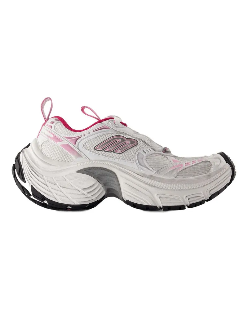 Balenciaga Women's Cushioned Tech Mesh Sneakers White Synthetic White