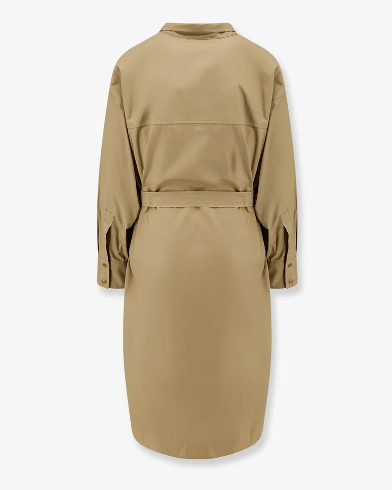 NUDE Women's Cotton Dress With Belt Beige Beige