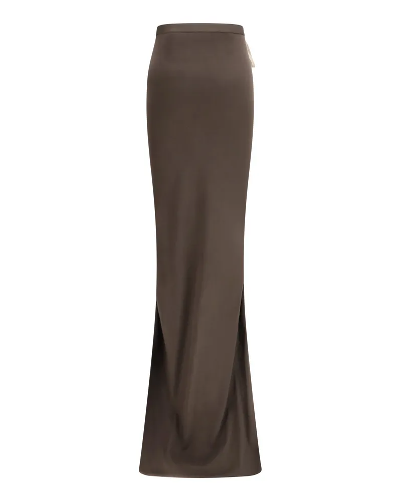 Moncler Women's Long Skirt  Dark Cotton Brown