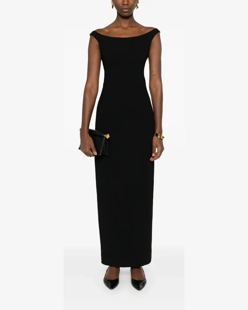 Totême Off-Shoulder Curved Dress — Black Black