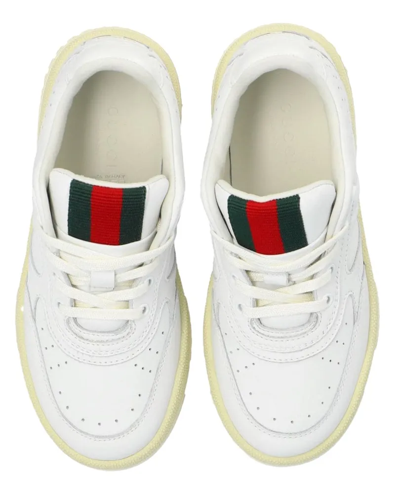 Gucci Calfskin Leather Sneakers — White White