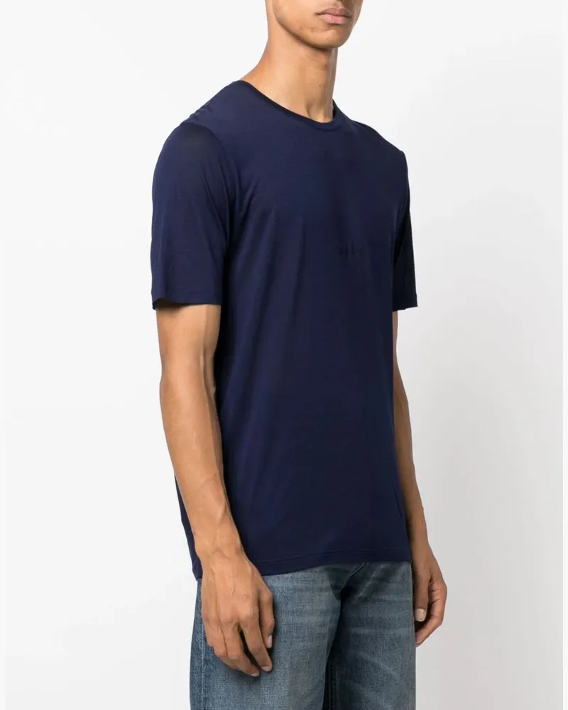 Saint Laurent Embroidered Logo T-Shirt — Navy Navy