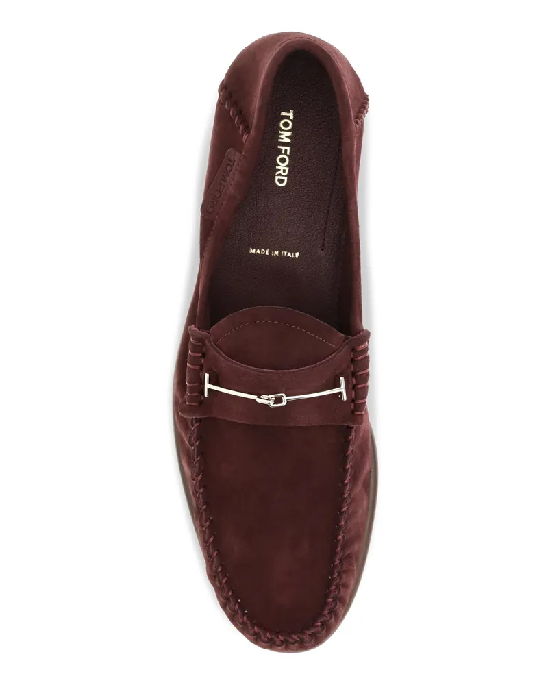 Tom Ford T-Strap Suede Loafer — Brown Brown