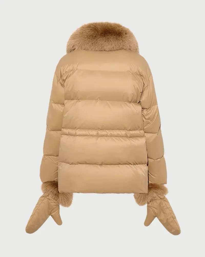 Yves Salomon Down Jacket — Camel Camel