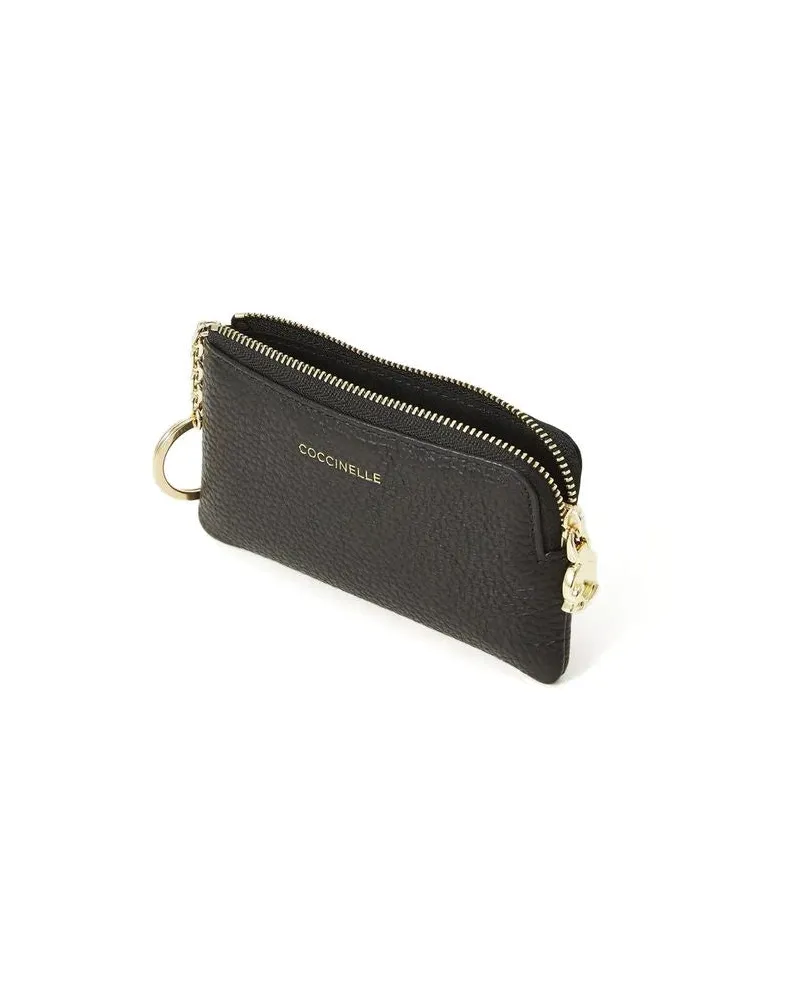 Coccinelle Women's Coin Case Black Cowhide Bags - Cases Black