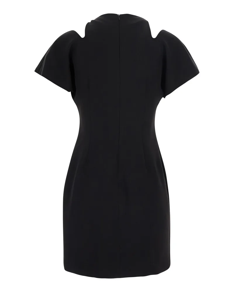 Federica Tosi Women's Dress Cut-Off V-Neck Black Cady Polyester Black