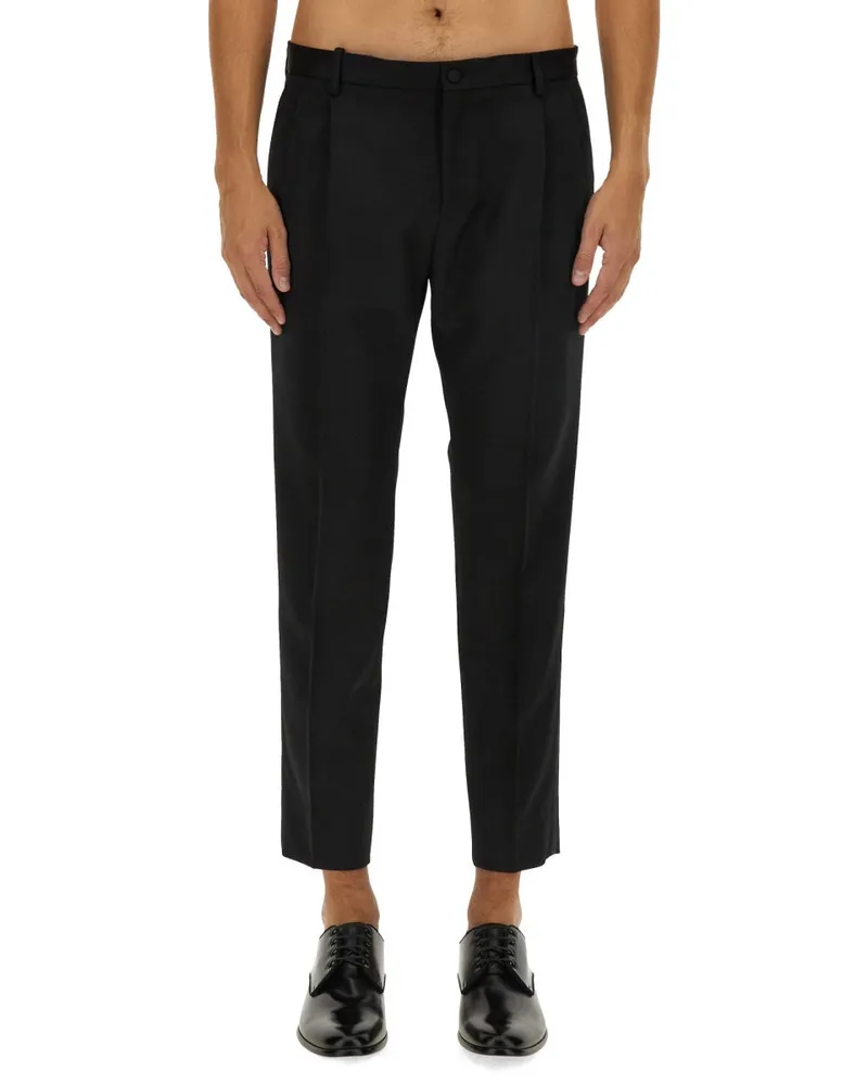 Dolce & Gabbana Silk and Virgin Wool Trousers — Black Black