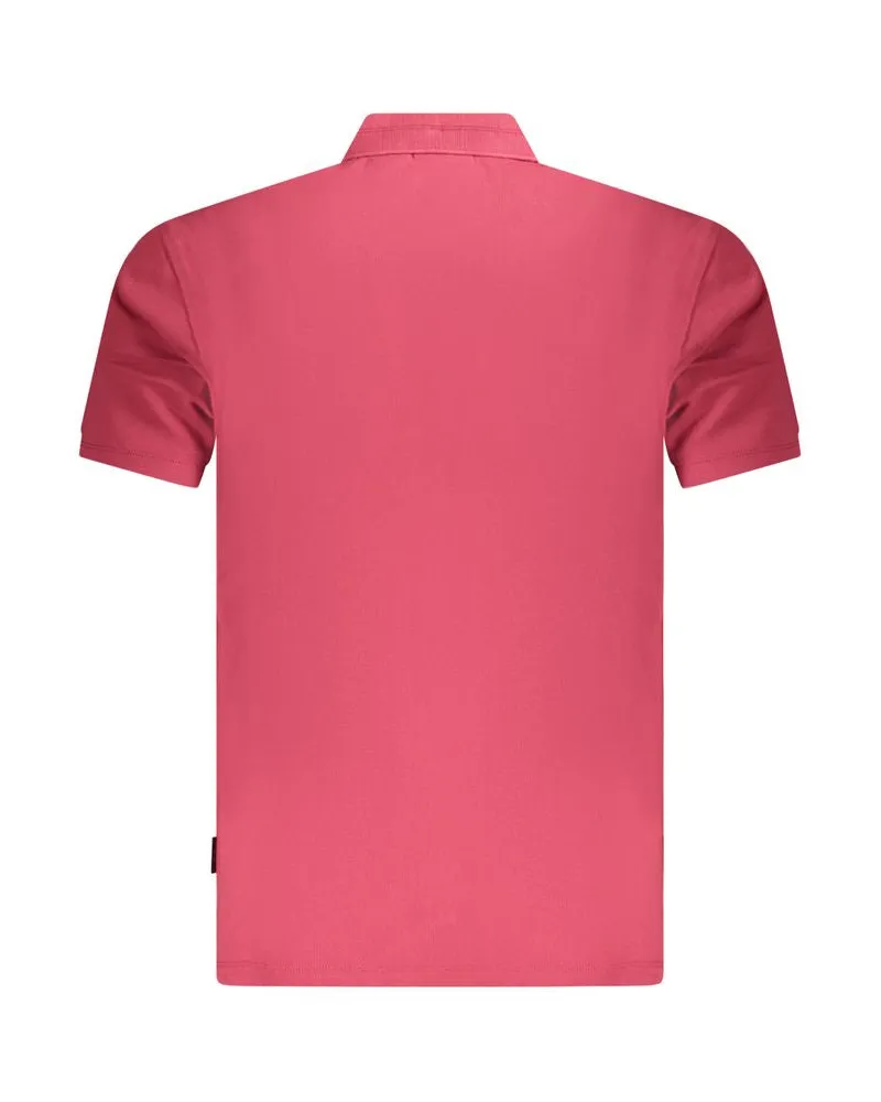 Napapijri Three-Button Cotton Polo Shirt — Red Red