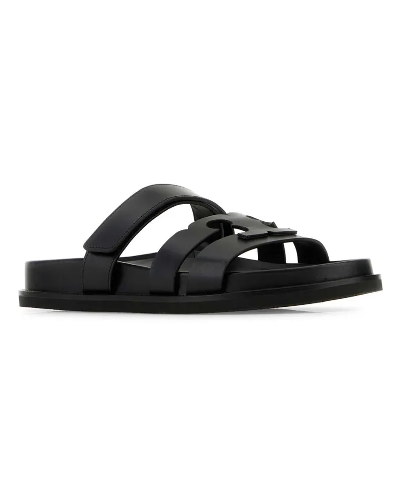 Tory Burch Women's Black Leather Ines Sport Slippers Nero Sneaker Black