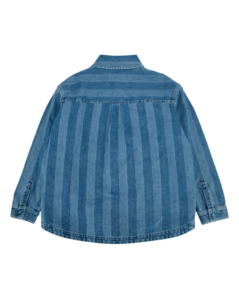 Fendi Boys' Striped Denim Jacket Blue Blue