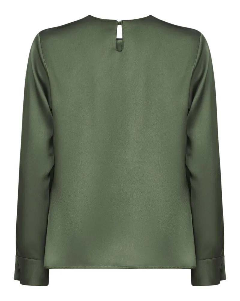 Blanca Women's Green Satin Cesta Blouse Polyester Shirt Green
