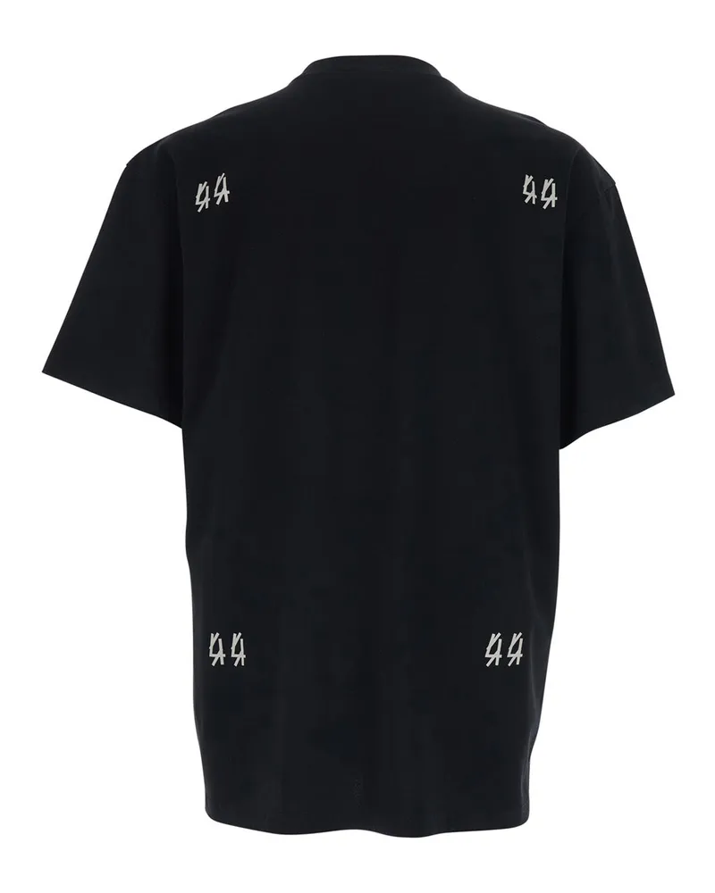 44 LABEL GROUP Men's T-Shirt Crew Neck Black Cotton T-Shirts And Polos Black