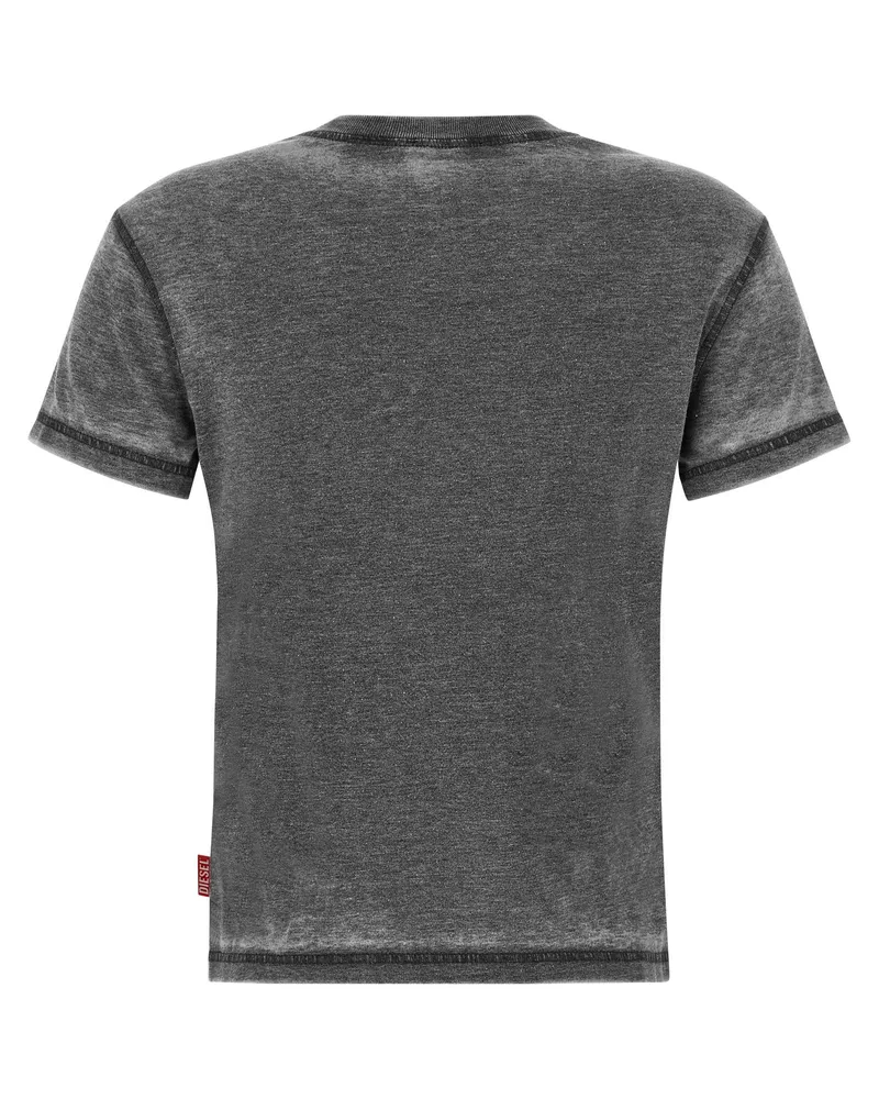 Diesel Rhinestone-Embellished Logo Print T-shirt — gray Gray