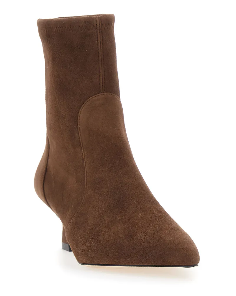 Stuart Weitzman Women's Ankle Boots Vinnie Bootie 50 Brown Leather Brown