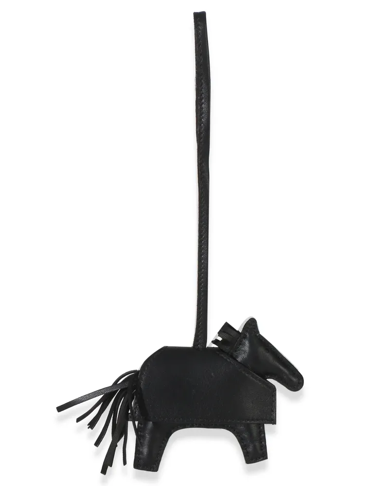 Hermès Men's Black Milo Lambskin Studded Grigri Rodeo Robeo Rock Charm Pm Leather Bag Charms Black