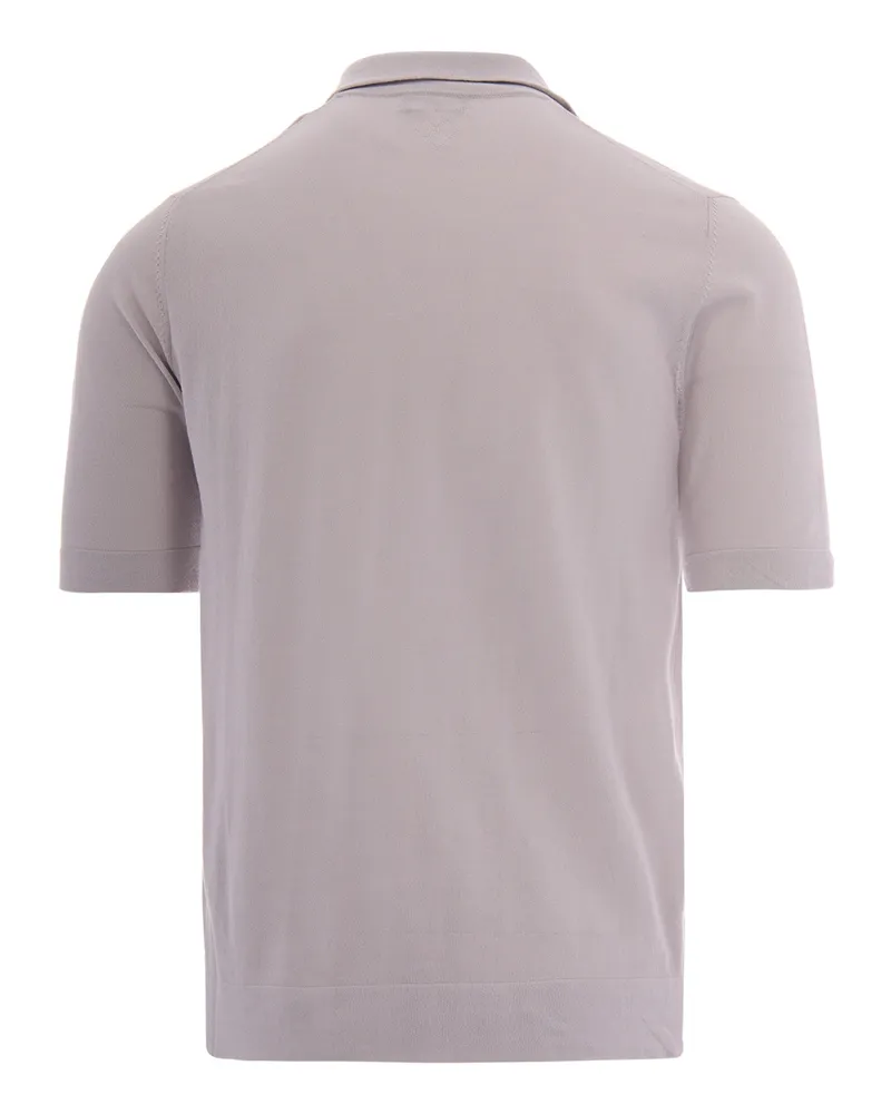 Ballantyne Men's Polo Open Collar Grey Stone Cotton Shirts T-shirts And Polos Gray