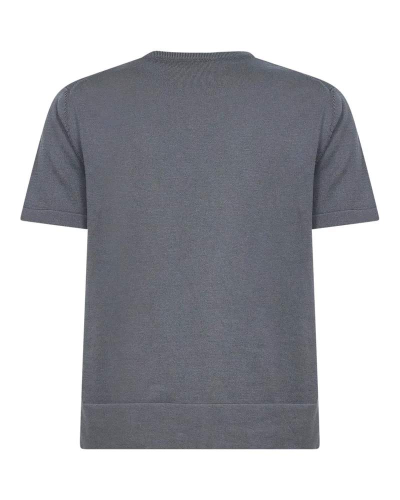 Blanca Women's Knit T-Shirt Grey Cotton Knitwear Sweater Gray