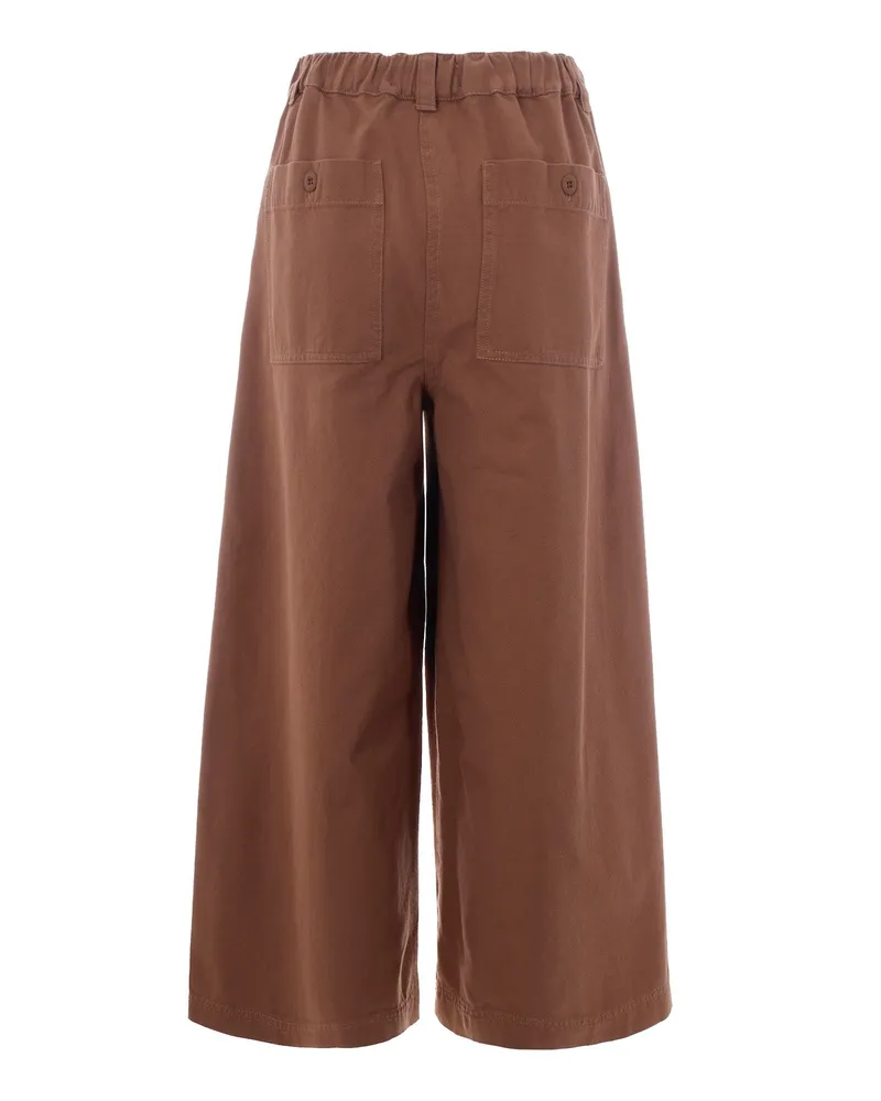 Max Mara Women's Cropped Trousers Tan Cotton Tan