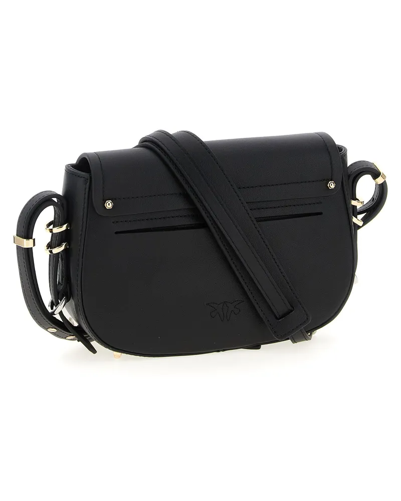 Pinko Calfskin Leather Crossbody Bag — Black Black
