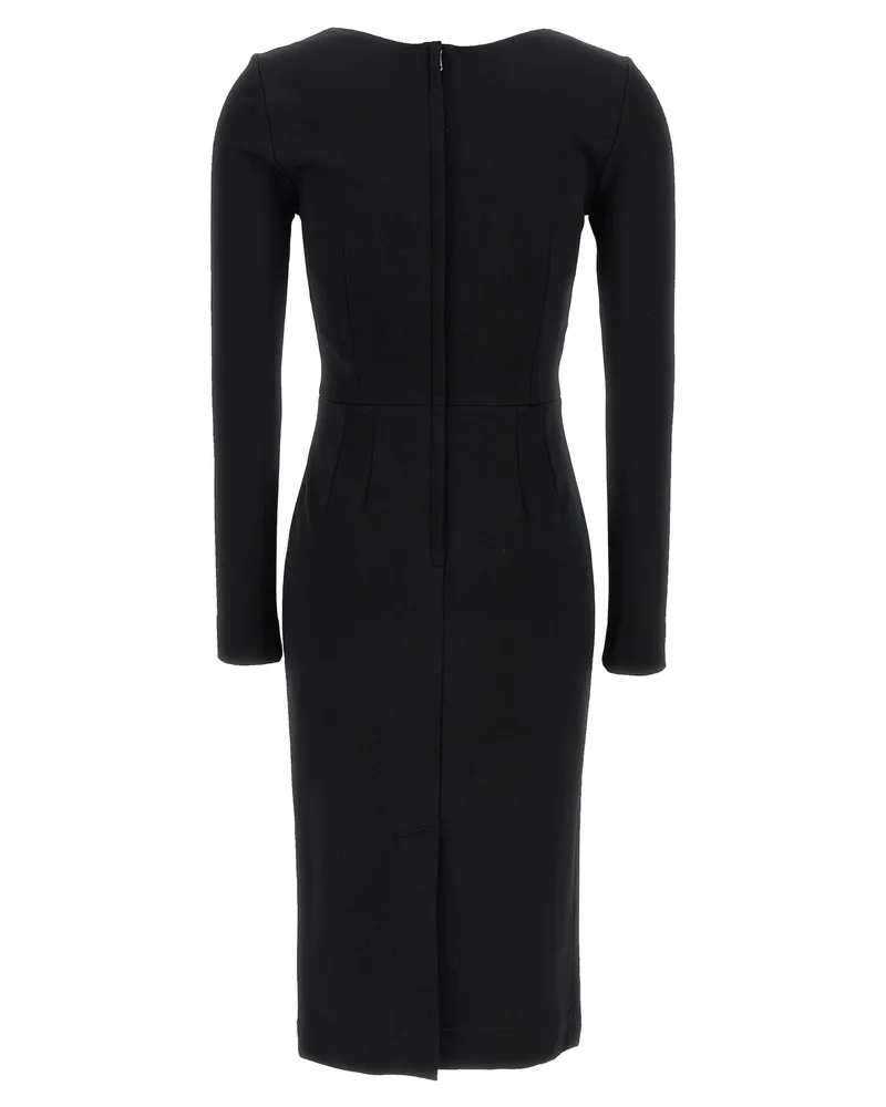 Dolce & Gabbana Logo Stretch Viscose Dress — Black Black