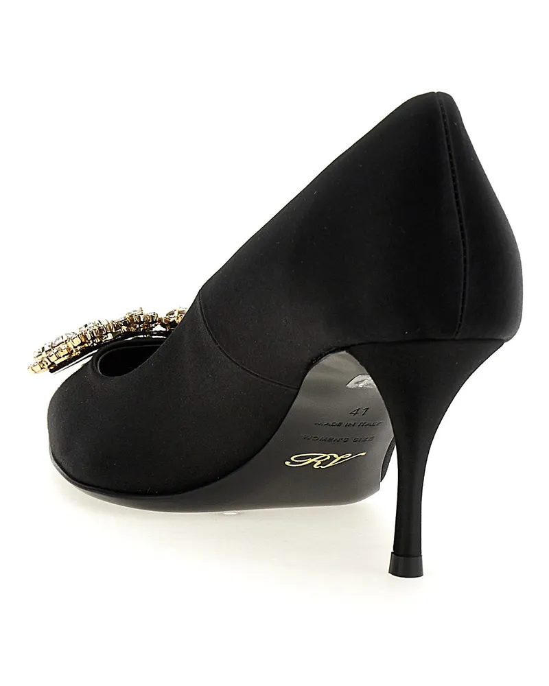 Roger Vivier Jewel-Buckle Pump — Black Black