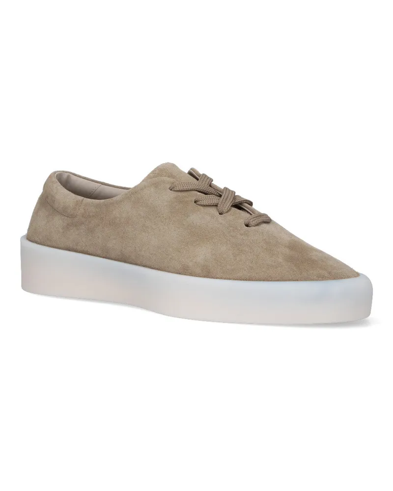 Fear of God Men's Suede Low-Top Sneaker Taupe Calf Leather Shoe Taupe