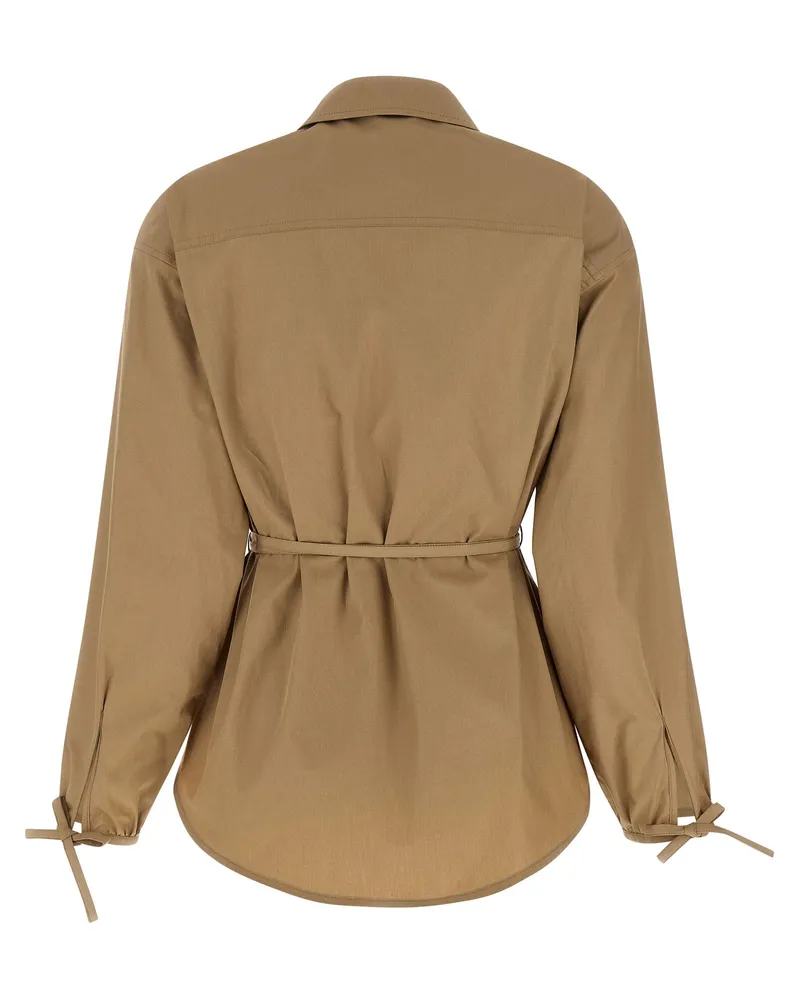 Moncler Women's Beige Cotton Full-Length Jacket Clothing Beige