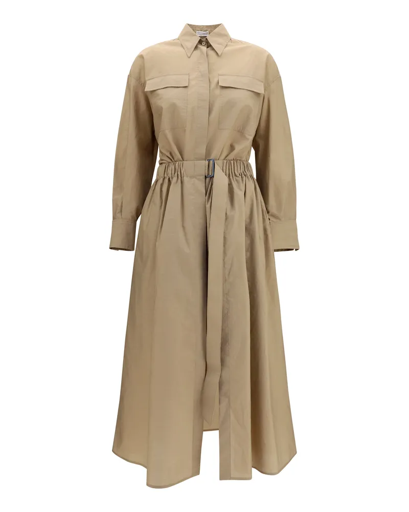 Brunello Cucinelli Women's Shirt And Skirt Dress Bleeker Beige Cotton Beige