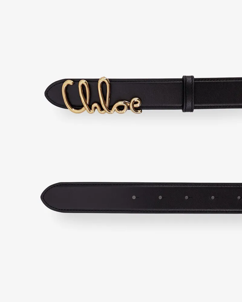 Chloé Women Leather Belt Black Black