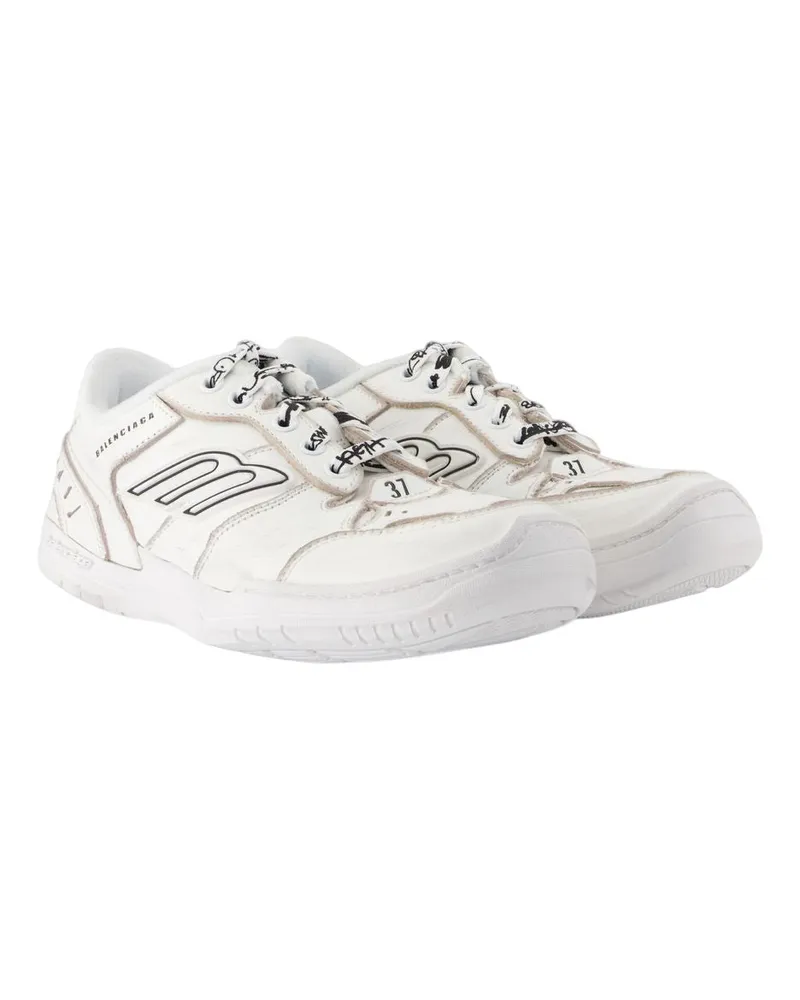 Balenciaga Women's Hamptons Sneaker White Calfskin White