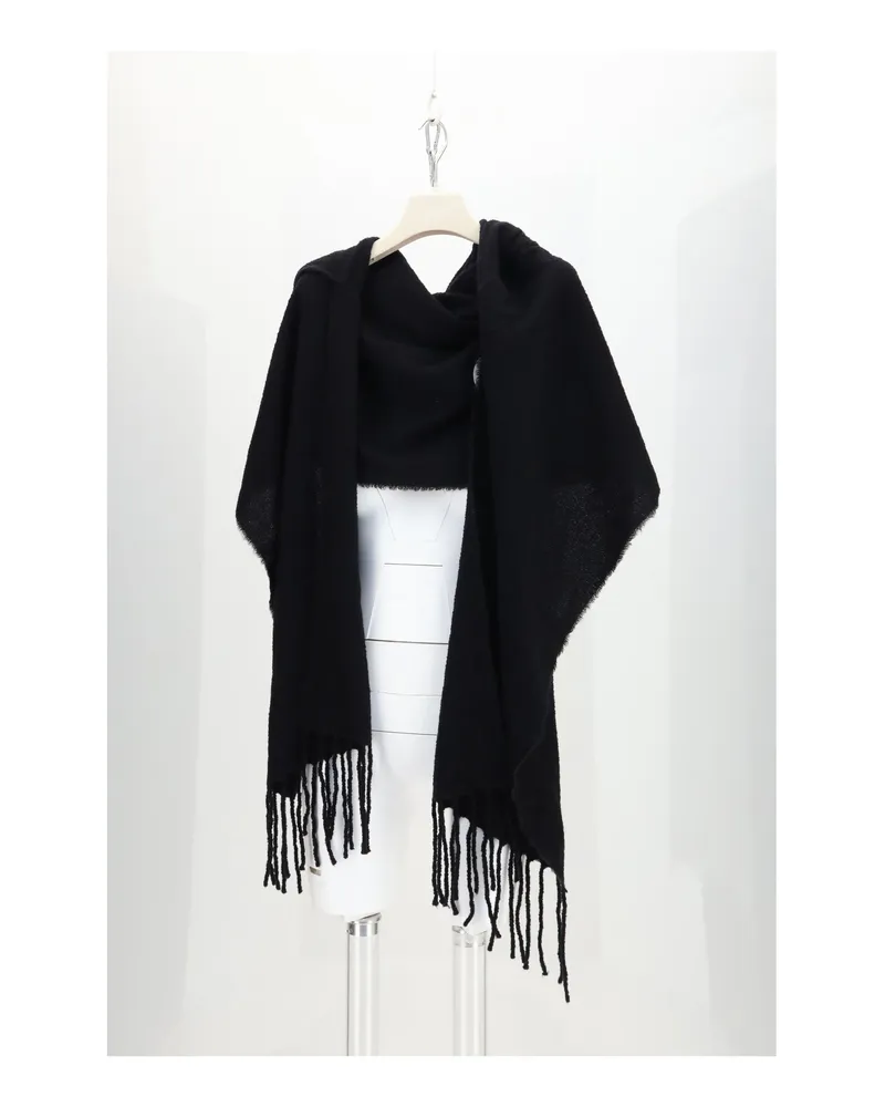 Destin Hooded Scarf — Black Black