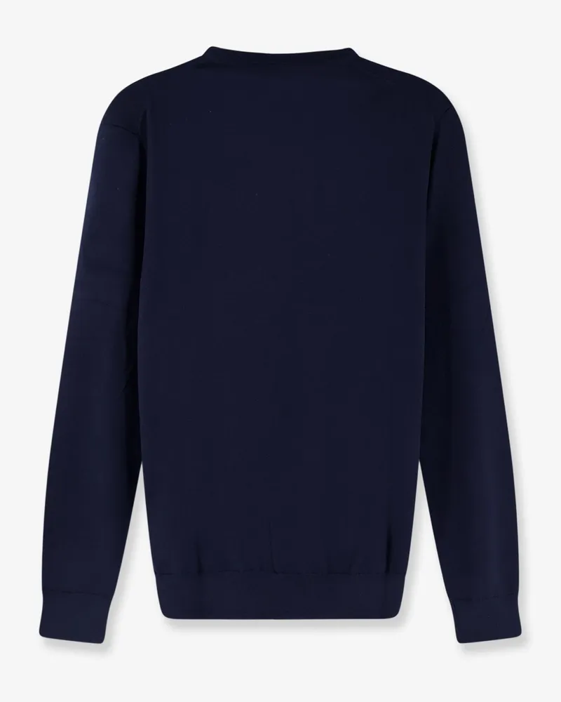 Ralph Lauren Men's Cotton Sweater With Embroidered Logo Blue Navy