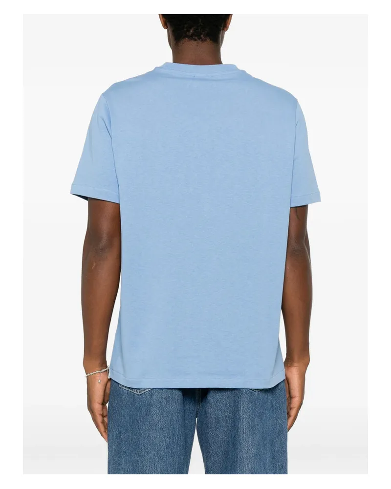 A.P.C. Logo-Print Cotton T-Shirt — Blue Blue