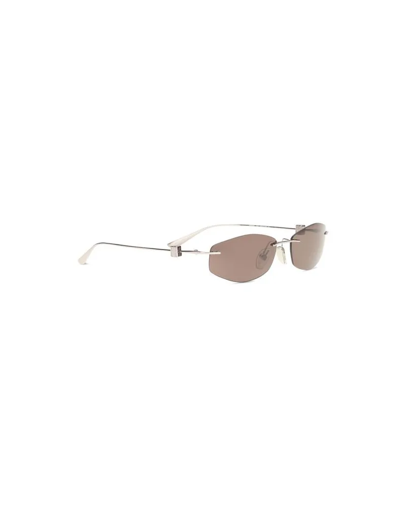 Balenciaga Men's Silver Metal Sunglasses Silver