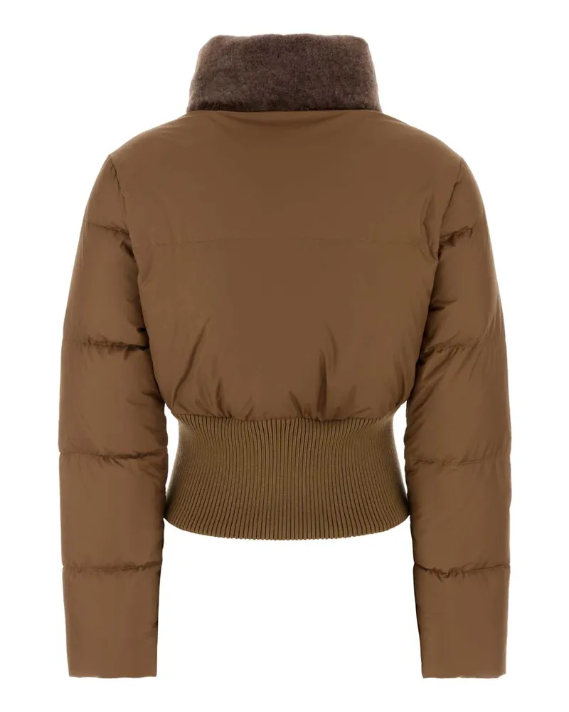 Fendi Women's Camel Polyester Down Jacket Camel-25 Piumini Camel