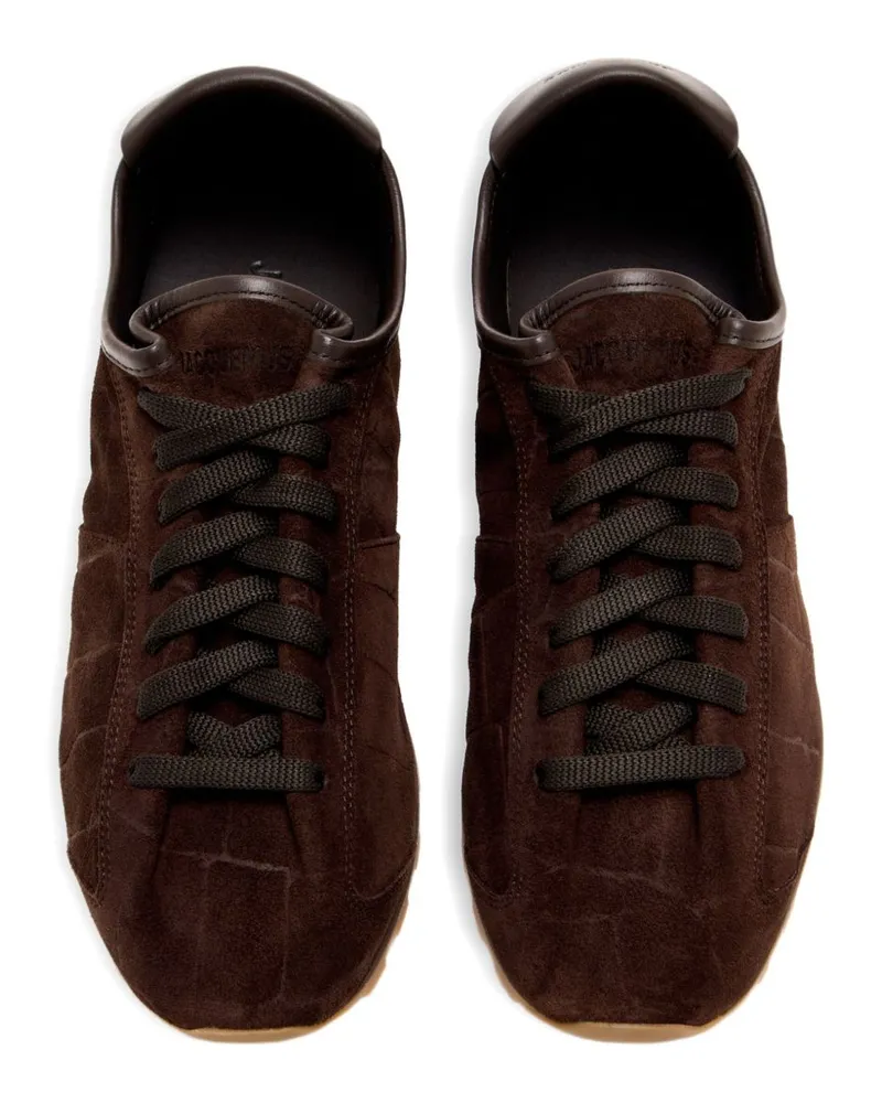 Jacquemus Suede Lace-Up Sneaker — Brown Brown
