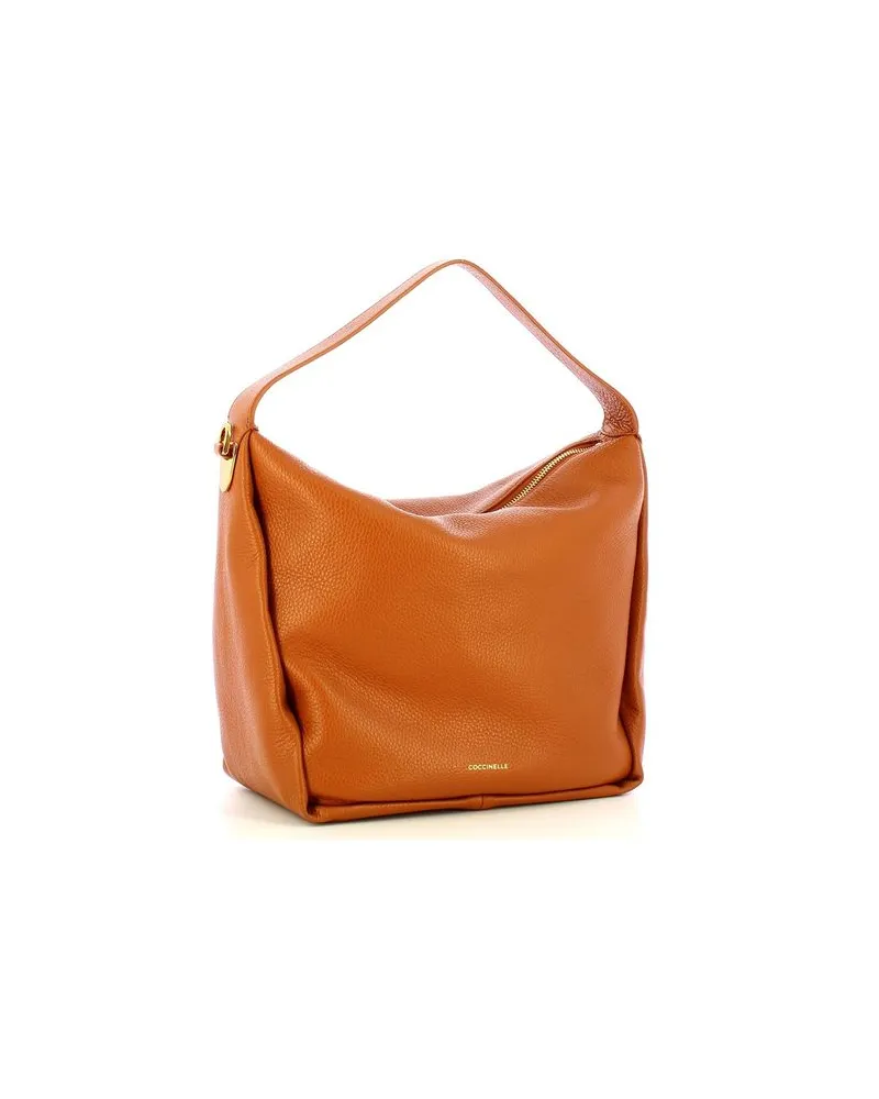 Coccinelle Women's Shoulder Bag Brown Cow Leather - Shoulder-Bags Orange