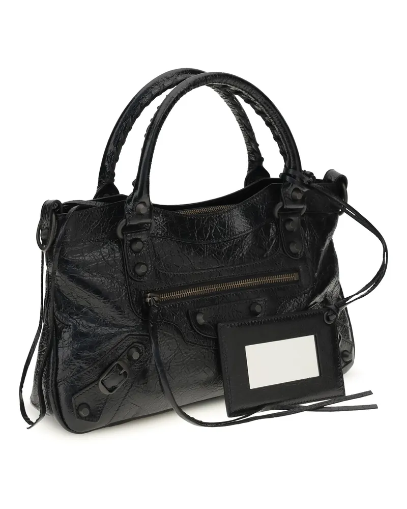 Balenciaga Women's Shoulder Bag City First Black Lambskin Black