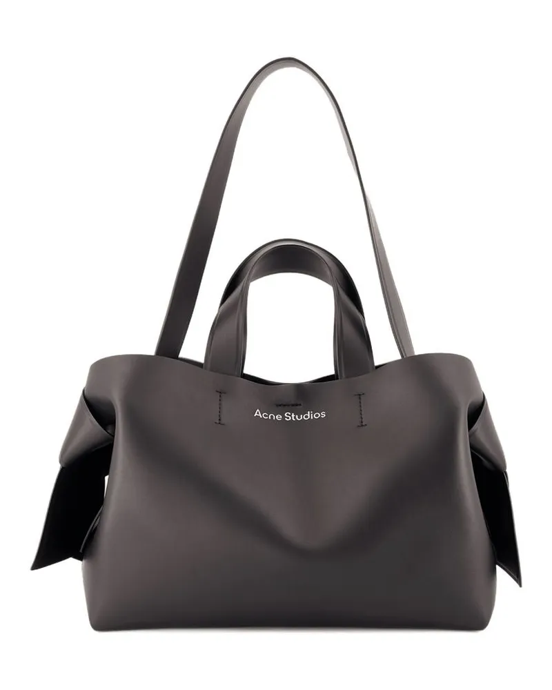 Acne Studios Unisex Musubi New R Shopper Bag -  Leather Black Calfskin Totes-Shopping-Bags Black