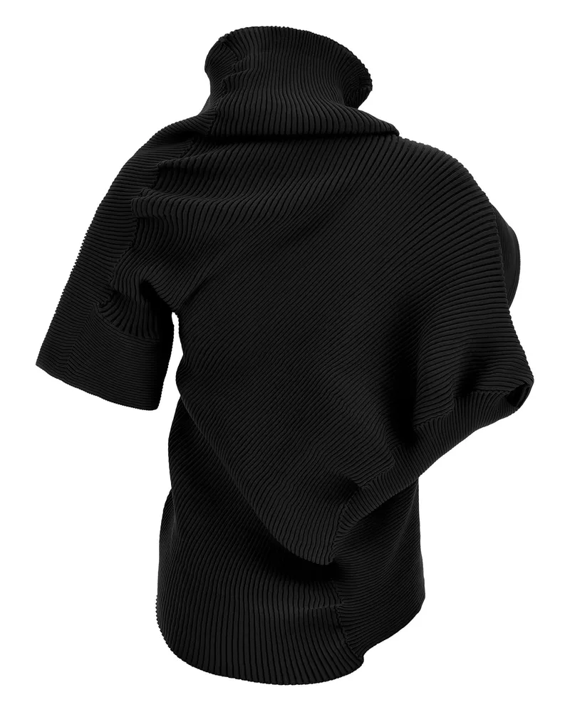 Issey Miyake Ribbed Knit Top — Black Black