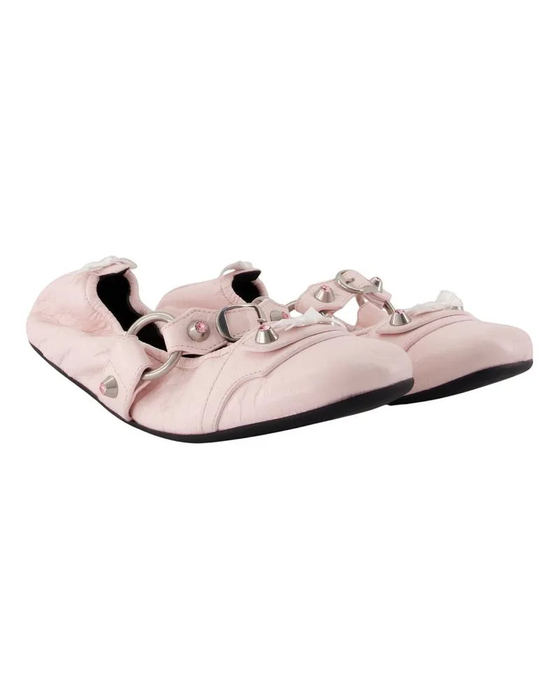 Balenciaga Women's City Ballerinas -  Leather Pink Lambskin Shoes Flat-Shoes Pink