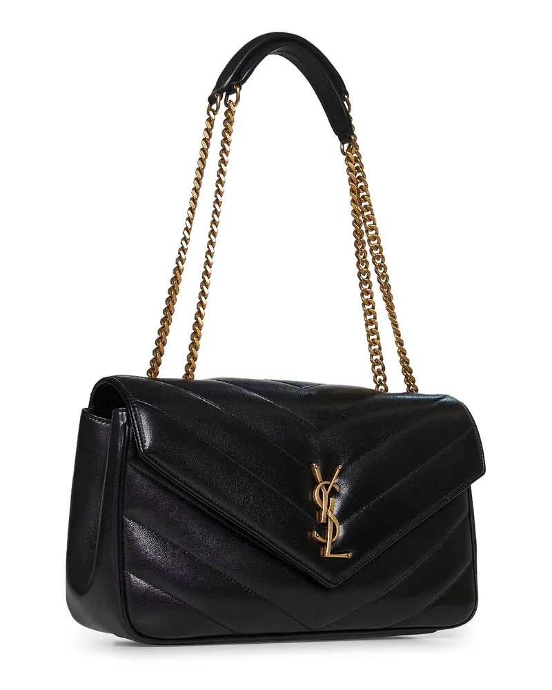 Saint Laurent Loulou Shoulder Bag — Black Black