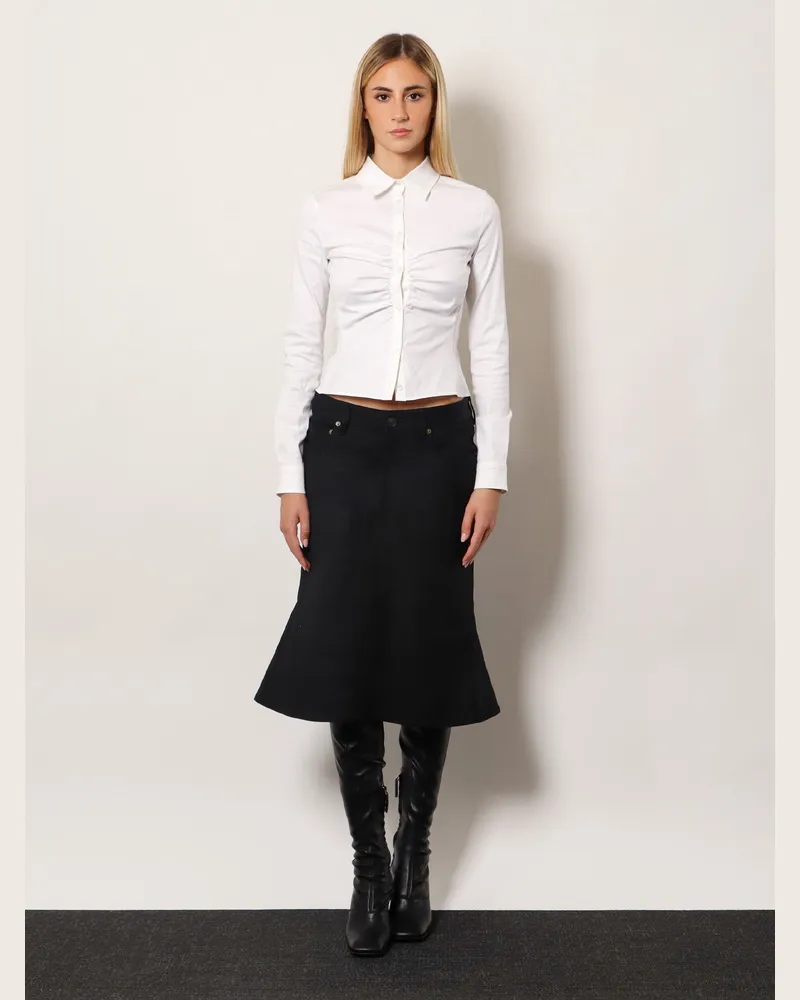 Balenciaga Women's Skirt Midi Cotton Black Black