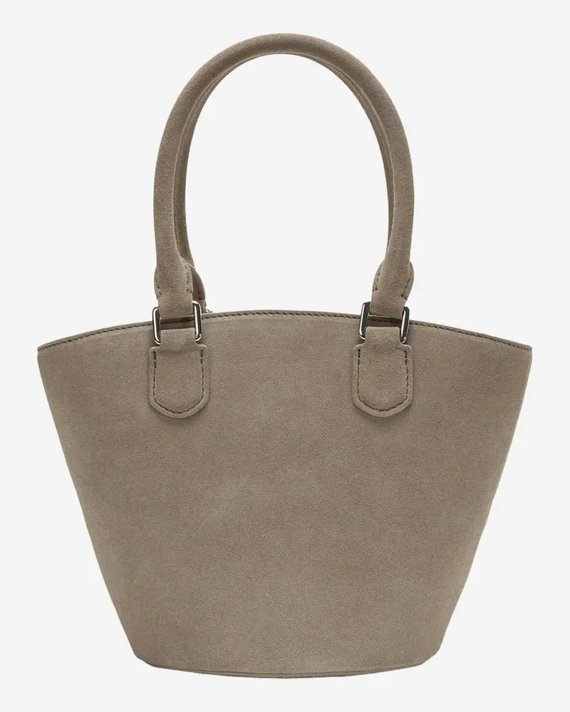 Self-Portrait Women's Suede Leather Bag With Pendants Gray (outer) Shoulder Gray