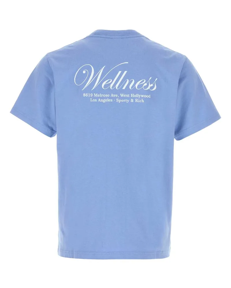 SPORTY & RICH Men's T-Shirt Blue Cotton Blue