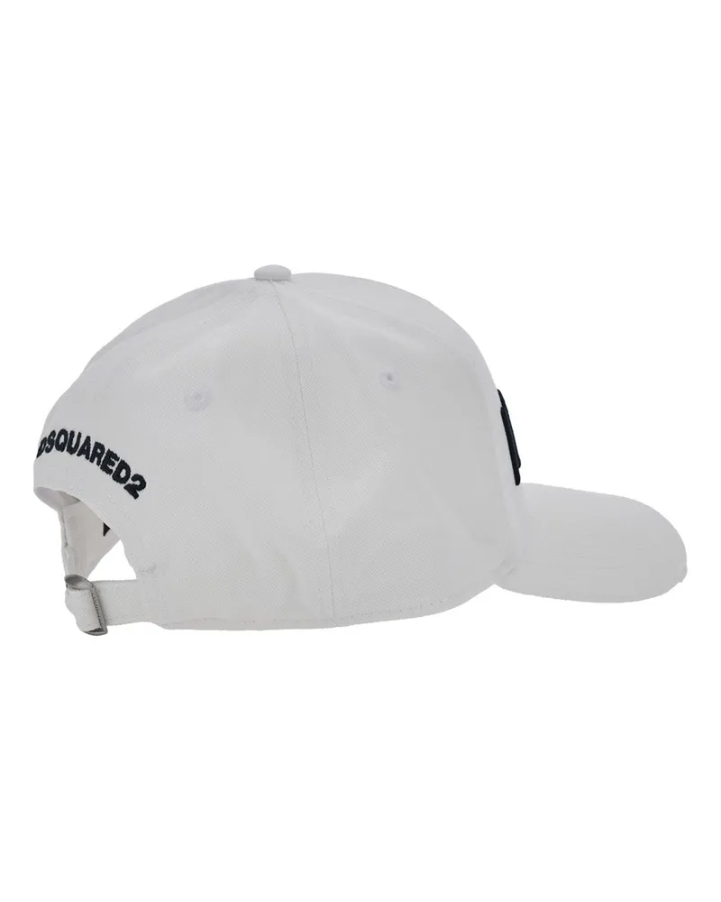 Dsquared2 BCM0996 Logo-Embroidered Cotton Baseball Cap — White White
