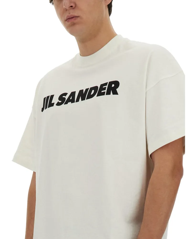 Jil Sander Printed Cotton T-Shirt — White White